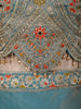 Dusty Aqua Blue Floral Zari Embroidered Design Organza Lehenga with Choker Dupatta