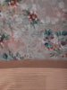 Dusty Beige Floral Printed Design Chiffon Casual Saree with Striped Border