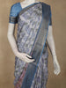 Dusty Blue Abstract Printed Des Semi Tussar Saree