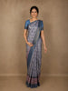 Dusty Blue Abstract Printed Des Semi Tussar Saree