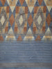 Dusty Blue Abstract Printed Design Linen Cotton Casual Wear Saree with sequins Border