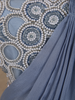 Dusty Blue Beads Embroidered Design Georgette Ready To Wear Saree with Designer Blouse