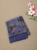 Dusty Blue Floral Printed Design Chiffon Saree