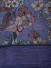 Dusty Blue Floral Printed Design Chiffon Saree
