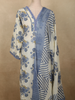 Dusty Blue Floral Printed Design Cotton Salwar Suit with Dupatta