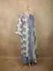 Dusty Blue Floral Printed Design Cotton Salwar Suit with Dupatta