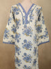 Dusty Blue Floral Printed Design Cotton Salwar Suit with Dupatta