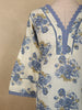 Dusty Blue Floral Printed Design Cotton Salwar Suit with Dupatta