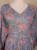 Dusty Blue Floral Printed Embroidered Georgette Kurti