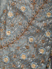Dusty Blue Floral Sequins and Beads Embroidered Design Textured Lehenga With Attached Dupatta