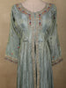 Dusty Blue Floral Thread and Sequins Embroidered Design Organza Mastani Palazzo Suit