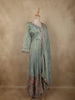 Dusty Blue Floral Thread and Sequins Embroidered Design Organza Mastani Palazzo Suit