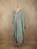 Dusty Blue Floral Thread and Sequins Embroidered Design Organza Mastani Palazzo Suit