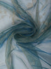 Dusty Blue Floral Vine Stone Embellished Design Pure Tissue Silk Party Wear Saree with Scalloped Border