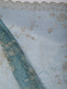 Dusty Blue Floral Vine Stone Embellished Design Pure Tissue Silk Party Wear Saree with Scalloped Border