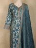 Dusty Blue Floral Zari Woven Design Banarasi Silk Anarkali Salwar Suit