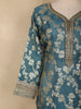 Dusty Blue Floral Zari Woven Design Banarasi Silk Anarkali Salwar Suit