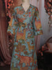 Dusty Blue Kalamkari Printed Design Cotton Straight Cut Salwar Suit