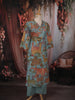 Dusty Blue Kalamkari Printed Design Cotton Straight Cut Salwar Suit