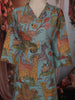 Dusty Blue Kalamkari Printed Design Cotton Straight Cut Salwar Suit