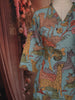 Dusty Blue Kalamkari Printed Design Cotton Straight Cut Salwar Suit