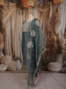 Dusty Blue Paisley Sequins and Zari Embroidered Design Tissue Silk Straight Cut Salwar Suit with Matching Dupatta