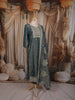 Dusty Blue Paisley Sequins and Zari Embroidered Design Tissue Silk Straight Cut Salwar Suit with Matching Dupatta