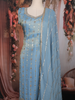 Dusty Blue Sequins Embroidered Tissue Silk Suit with Dupatta