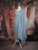 Dusty Blue Sequins Embroidered Tissue Silk Suit with Dupatta