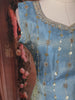 Dusty Blue Sequins Embroidered Tissue Silk Suit with Dupatta