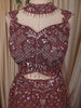 Dusty Brown Floral Sequins and Zardozi Embroidered Design Net Mermaid Lehenga with Choker Dupatta