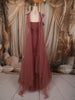 Dusty Brown Floral Sequins and Zardozi Embroidered Design Net Mermaid Lehenga with Choker Dupatta