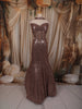 Dusty Brown Heavy Sequins and Beads Embroidered Design Mermaid Sequins Lehenga with Choker Dupatta