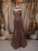 Dusty Brown Heavy Sequins and Beads Embroidered Design Mermaid Sequins Lehenga with Choker Dupatta