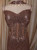 Dusty Brown Heavy Sequins and Beads Embroidered Design Mermaid Sequins Lehenga with Choker Dupatta