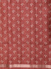 Dusty Coral Pink Checked Zari Woven Design Tussar Silk Saree with Peacock Border