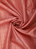 Dusty Coral Pink Checked Zari Woven Design Tussar Silk Saree with Peacock Border