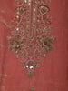 Dusty Coral Pink Floral Sequins and Beads Embroidered Design Tissue Organza Fancy Palazzo Suit with Matching Dupatta