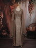 Dusty Gold Brown Sequins and Beads Embroidered Design Textured Lehenga With Dupatta