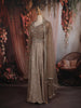 Dusty Gold Brown Sequins and Beads Embroidered Design Textured Lehenga With Dupatta