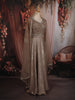 Dusty Gold Brown Sequins and Beads Embroidered Design Textured Lehenga With Dupatta
