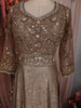 Dusty Gold Brown Sequins and Beads Embroidered Design Textured Lehenga With Dupatta