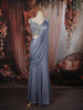 Dusty Ice Blue Floral Beads and Kartana Embroidered Design Shimmer Lehenga with Draped Dupatta