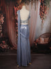 Dusty Ice Blue Floral Beads and Kartana Embroidered Design Shimmer Lehenga with Draped Dupatta