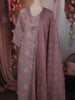 Dusty Lavender Floral Printed Design Cotton Straight Cut Salwar Suit with Dupatta