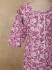 Dusty Lavender Floral Printed Design Cotton Straight Cut Salwar Suit with Dupatta
