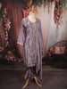 Dusty Lavender Floral Sequins and Beads Embroidered Design Crushed Fabric Straight Cut Salwar Suit with Matching Designer Dupatta