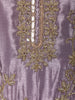 Dusty Lavender Floral Sequins and Beads Embroidered Design Crushed Fabric Straight Cut Salwar Suit with Matching Designer Dupatta