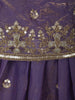 Dusty Lavender Floral Sequins and Beads Embroidered Design Organza Bridesmaids Lehenga with Dupatta