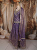 Dusty Lavender Floral Sequins and Beads Embroidered Design Organza Bridesmaids Lehenga with Dupatta